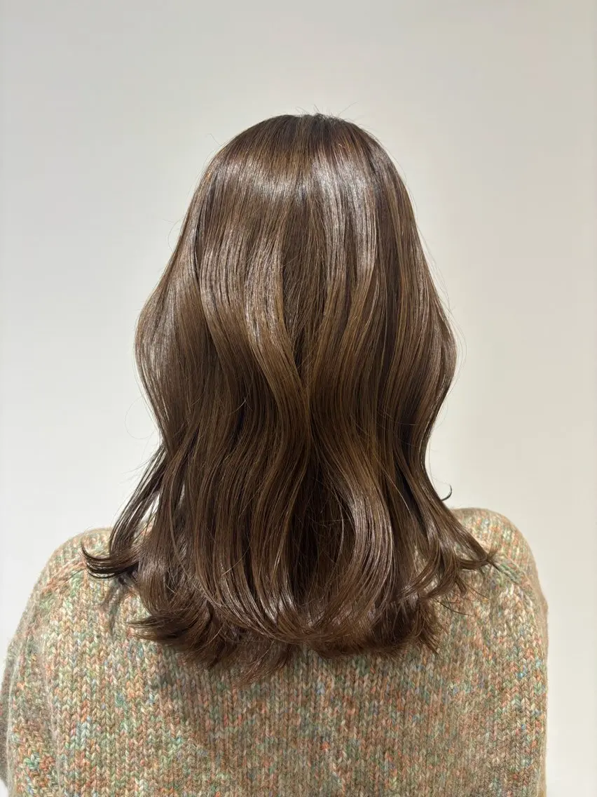 ミディアム カラー ベージュカラー 透明感カラー グレージュ イルミナカラー ラベンダーカラー ヘアカラー トリートメント レイヤーカット🎀× 韓国風🇰🇷正源のヘアスタイル