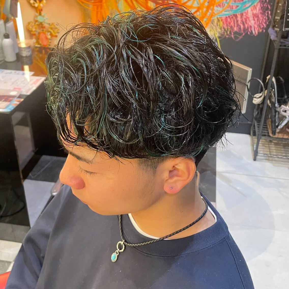 ショート カラー パーマ メンズ メンズハイライト ハイライトカラー ハイライト カット ヘアカラー パーマ メンズヘア特化 崎田 成人のヘアスタイル