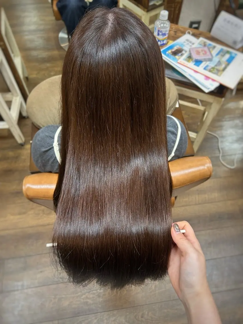 ロング カラー ブラウンカラー ピンクカラー ピンクブラウン 徳永　髪質改善 カラー🪄💫のヘアスタイル