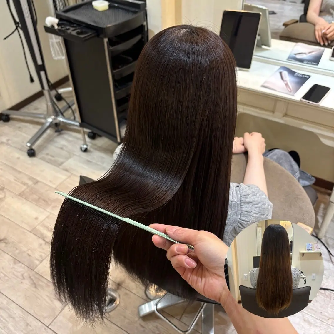 ロング カラー ブラウンカラー チョコレートブラウン カット ヘアカラー トリートメント 艶髪/縮毛矯正/ レイヤー/栄/あやかのヘアスタイル