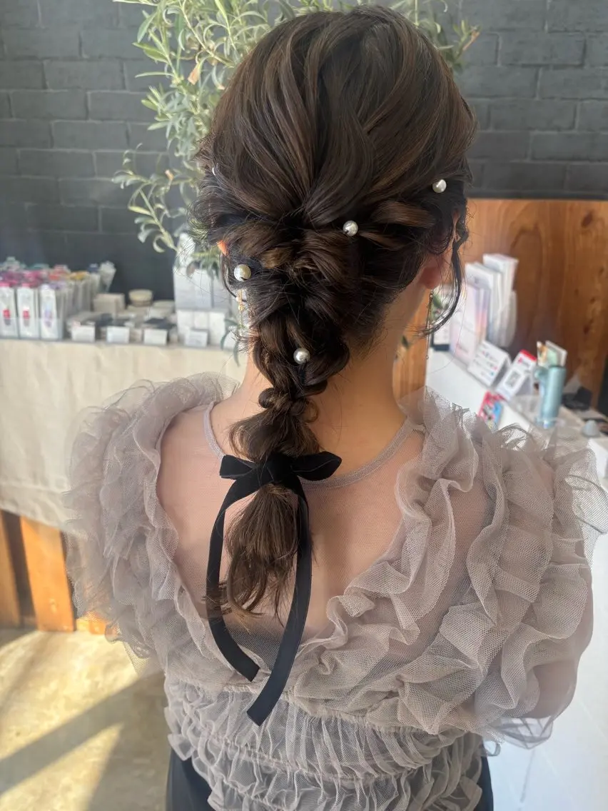 パーティーお呼ばれヘアアレンジ🪞フルコースの写真