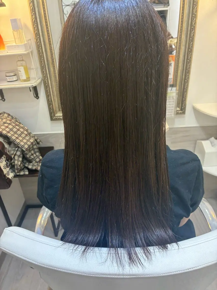 ロング カラー ヘアカラー トリートメント ✨透明感カラー✨ ☘️くすみカラー☘️のヘアスタイル