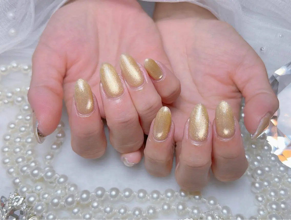 ネイル アートネイル オーロラネイル チークネイル 長さ出し フットネイル Miya _nailのネイルデザイン