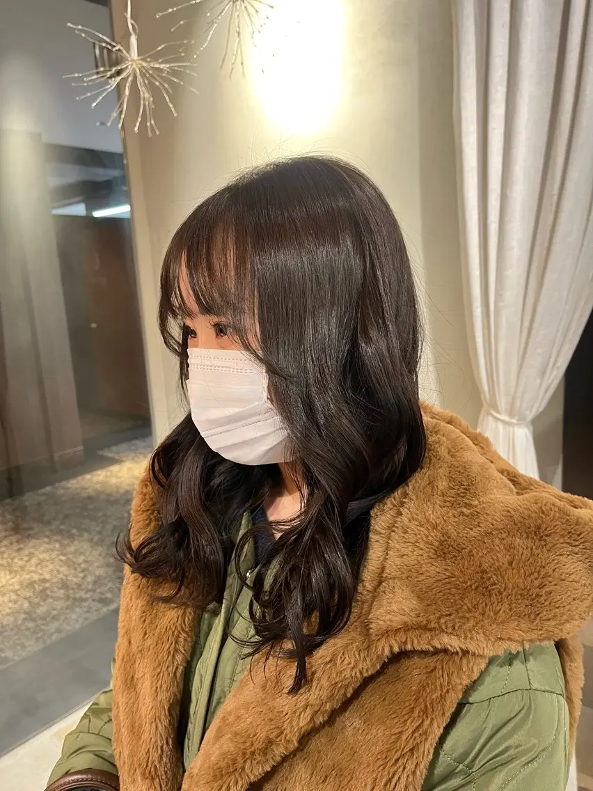 ミディアム カラー ヘアカラー トリートメント 🌼花屋併設🌼 木下奈々望のヘアスタイル
