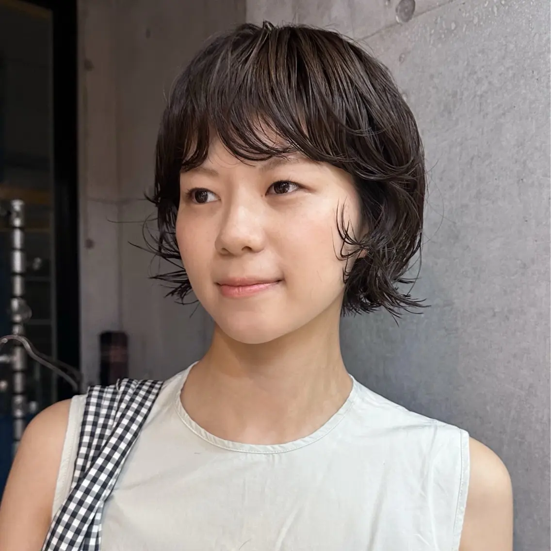 ショート カラー パーマ カット パーマ トリートメント 前野 日奈のヘアスタイル