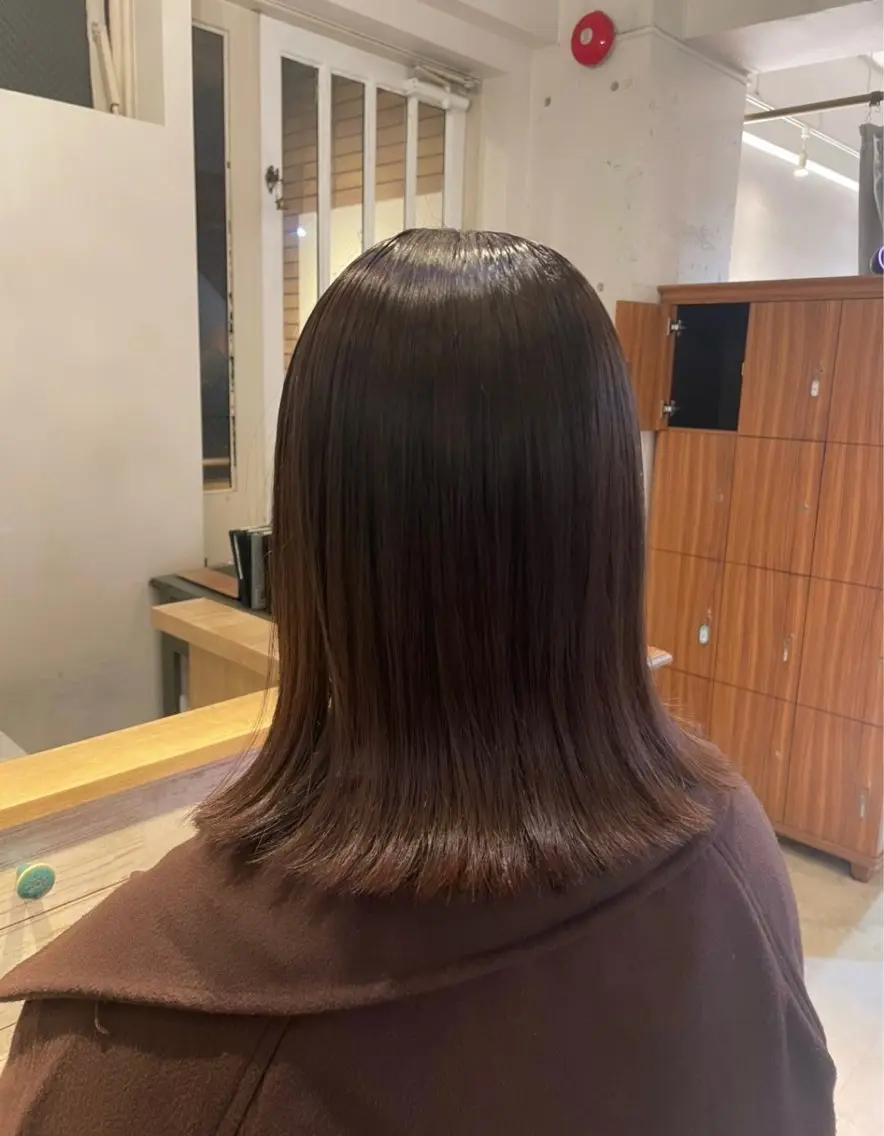 ミディアム カット ヘアカラー トリートメント 山本美月💖艶カラー 🐻暖色カラー💖のヘアスタイル