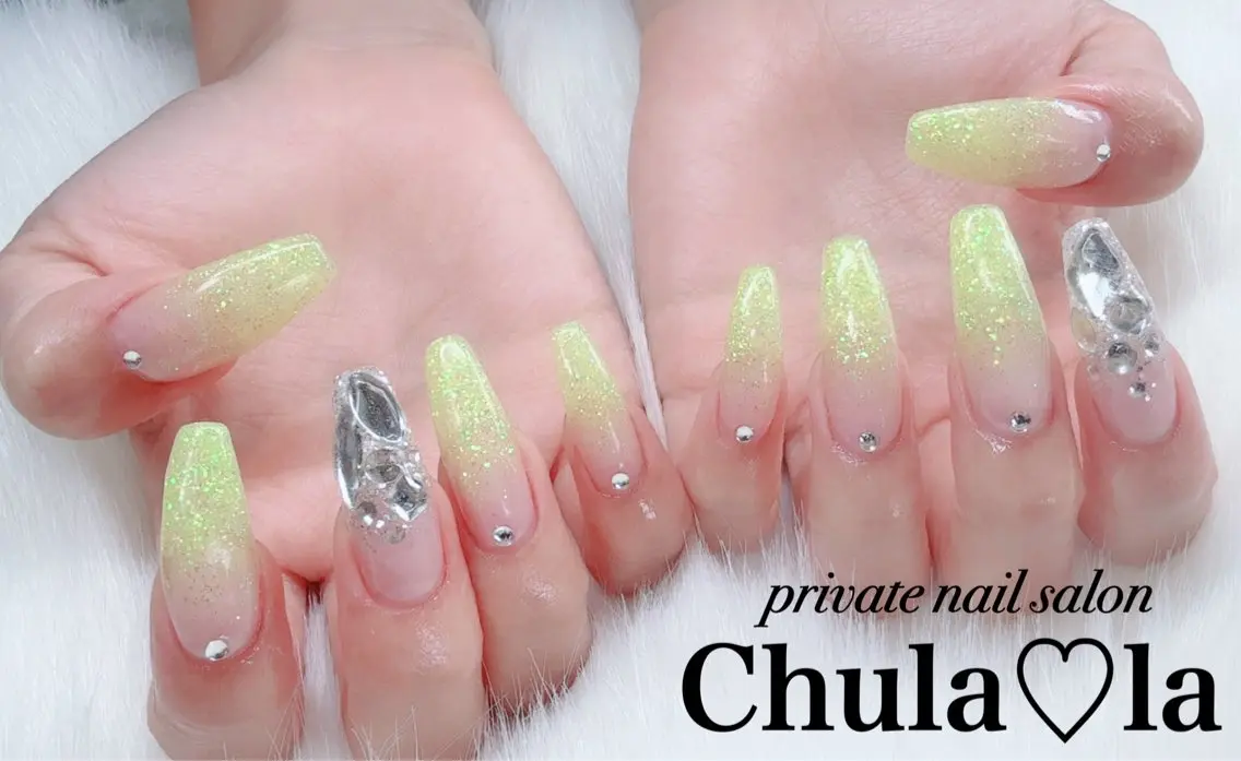 ネイル ストーンネイル ハンドネイル Chula♡la 豊見城市高安のネイルデザイン