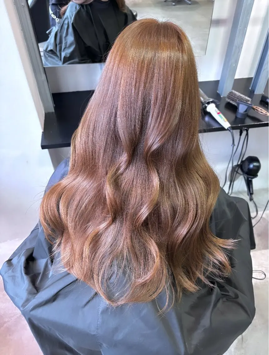 ロング カラー カット ヘアカラー トリートメント こまつ まりやのヘアスタイル