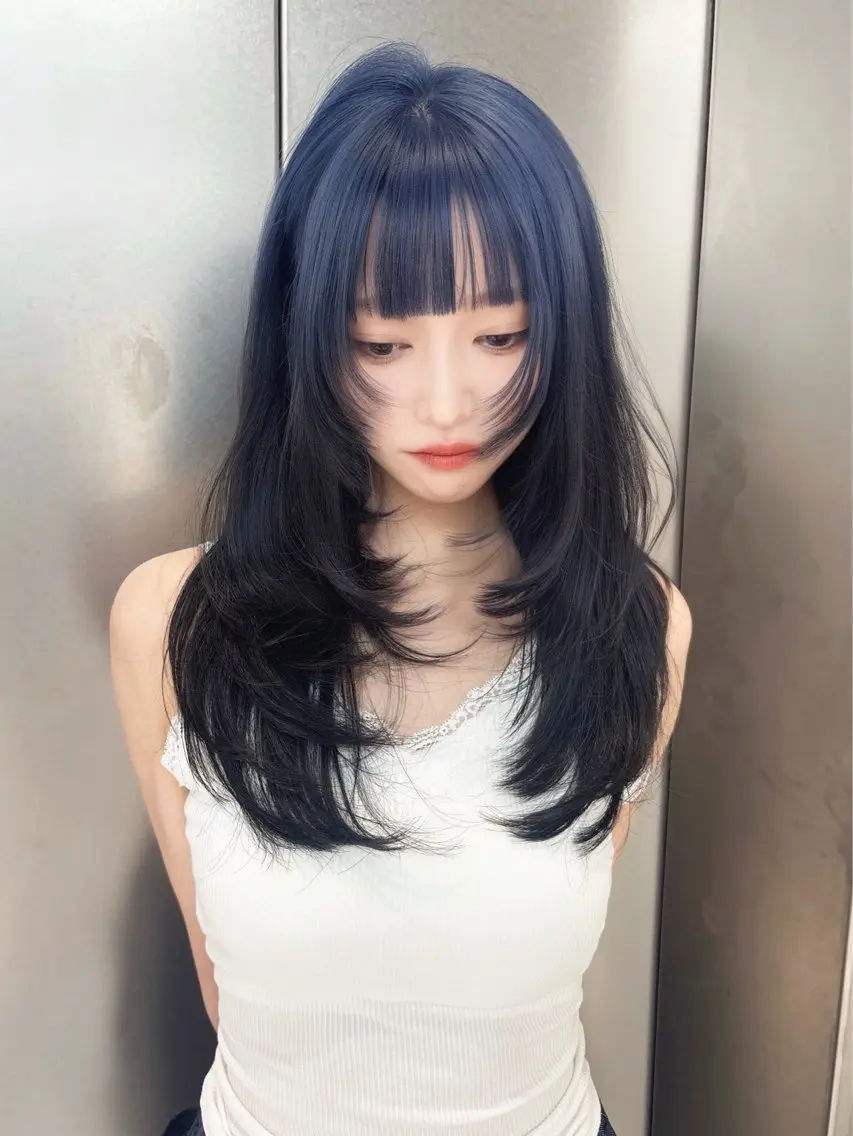 ミディアム カラー ブリーチ ボブ 韓国風ヘア レイヤーカット トリートメント ヘアカラー rina／ベージュ ワンホン/韓国ヘアのヘアスタイル