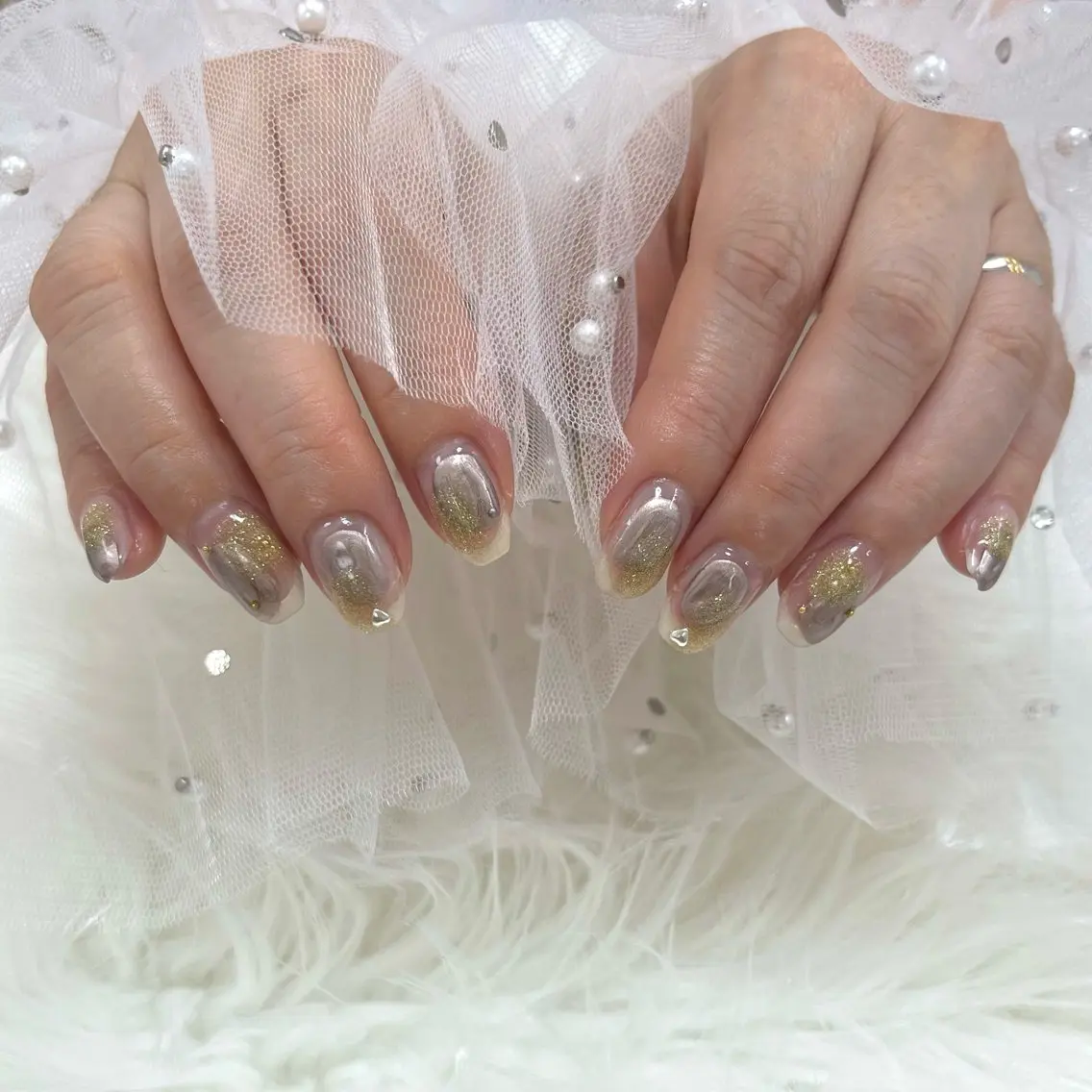 ネイル ハート ハンドネイル SHINE nail salonのネイルデザイン