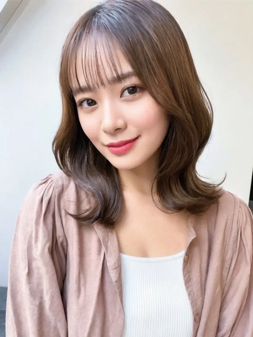 ロング カラー カット ヘアカラー トリートメント 艶カラー/縮毛矯正／ 鴨川育弥のヘアスタイル