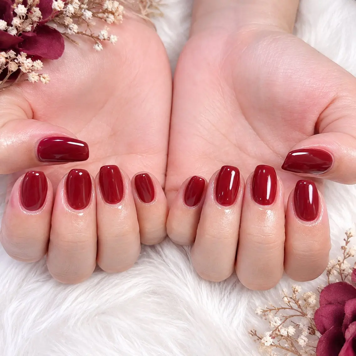 ネイル ボルドー ワンカラーネイル シンプルネイル Nail Salon 月猫のネイルデザイン
