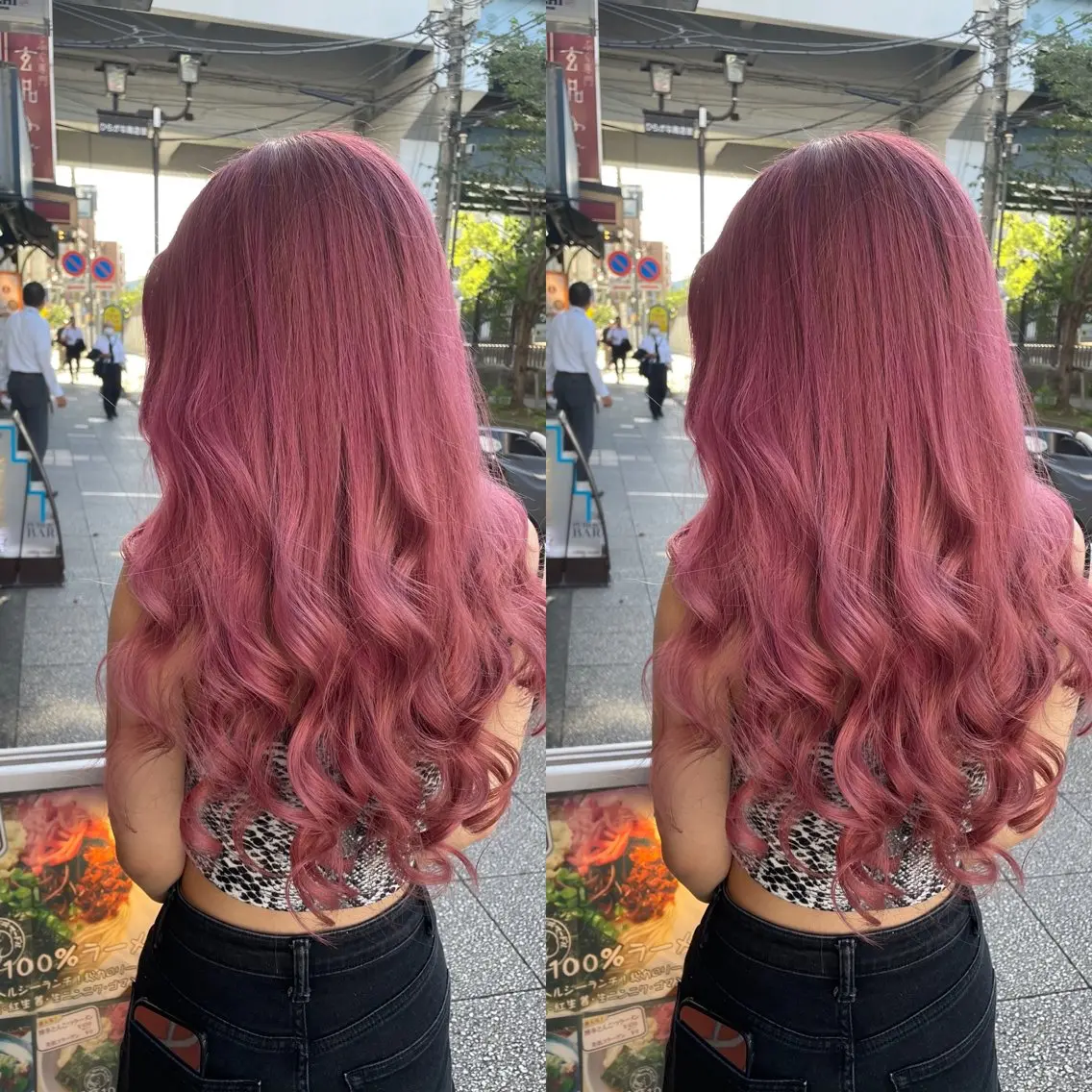 セミロング カラー ダブルカラー ピンクカラー 👑派手髪/カット 👑ANRYのヘアスタイル