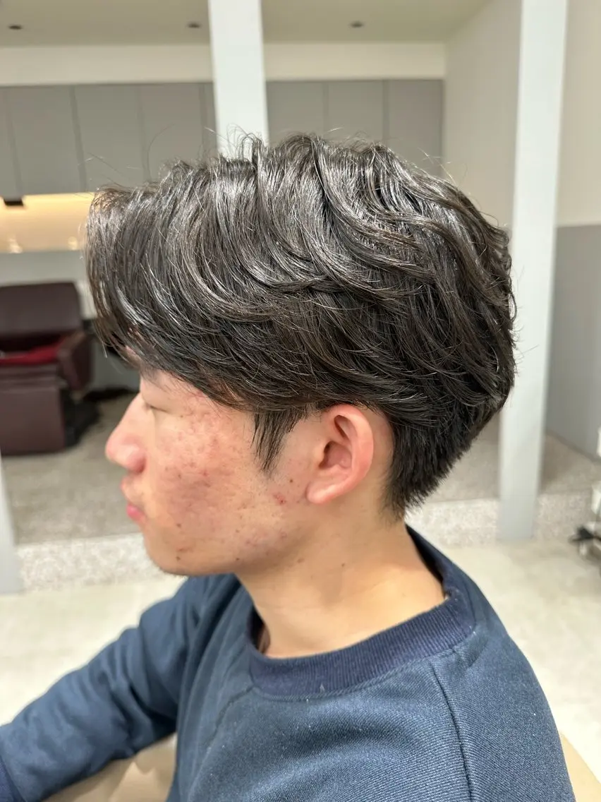 パーマ メンズ 市川メンズパーマ/ 透明感カラーKaiのヘアスタイル