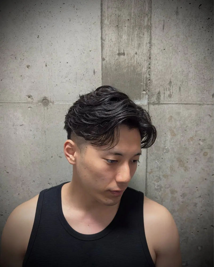 ショート パーマ メンズ カット パーマ 永井 皓大のヘアスタイル