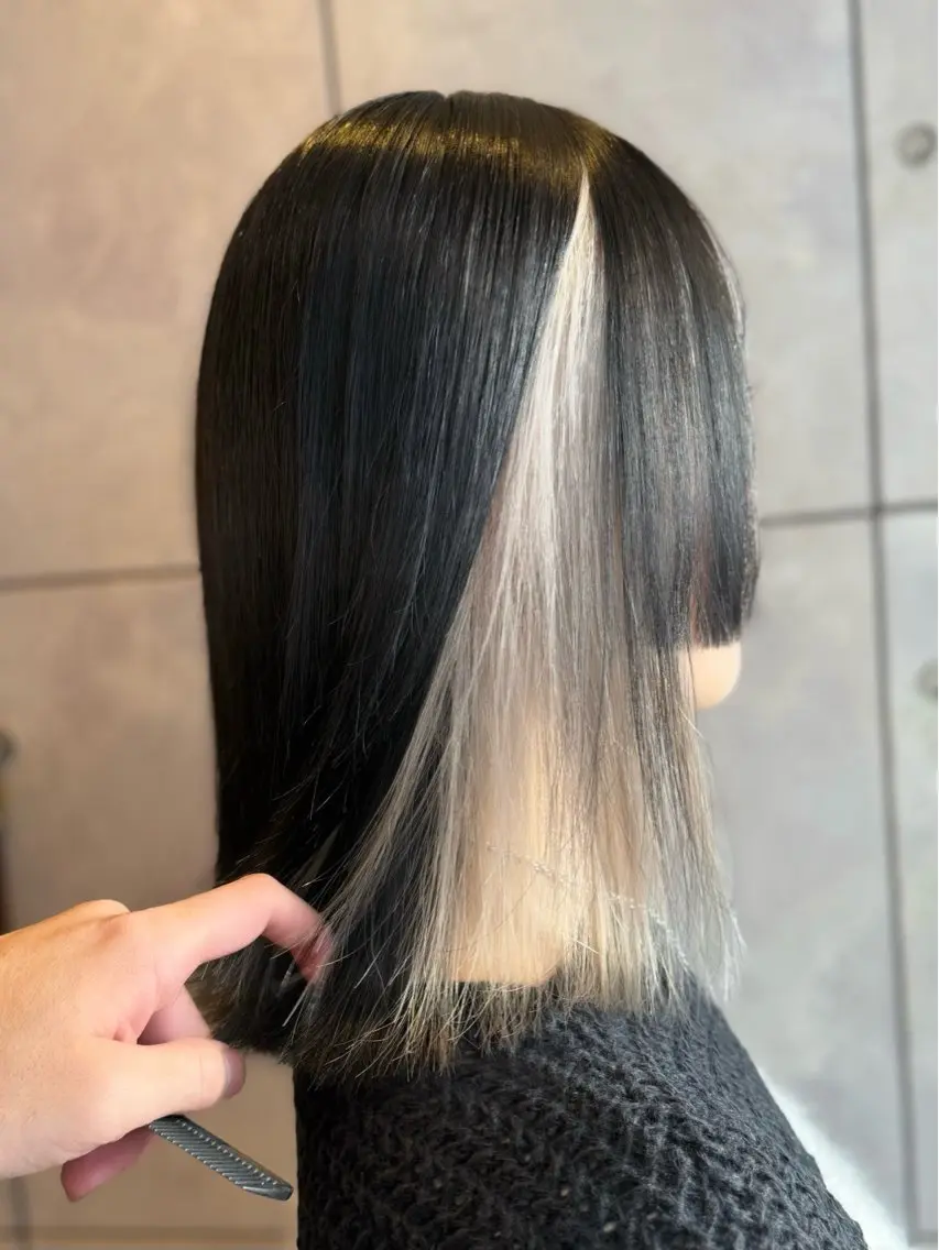 ミディアム カラー ヘアカラー トリートメント ヘアセット 🎀ハイトーン・艶 カラー HANA🎀のヘアスタイル