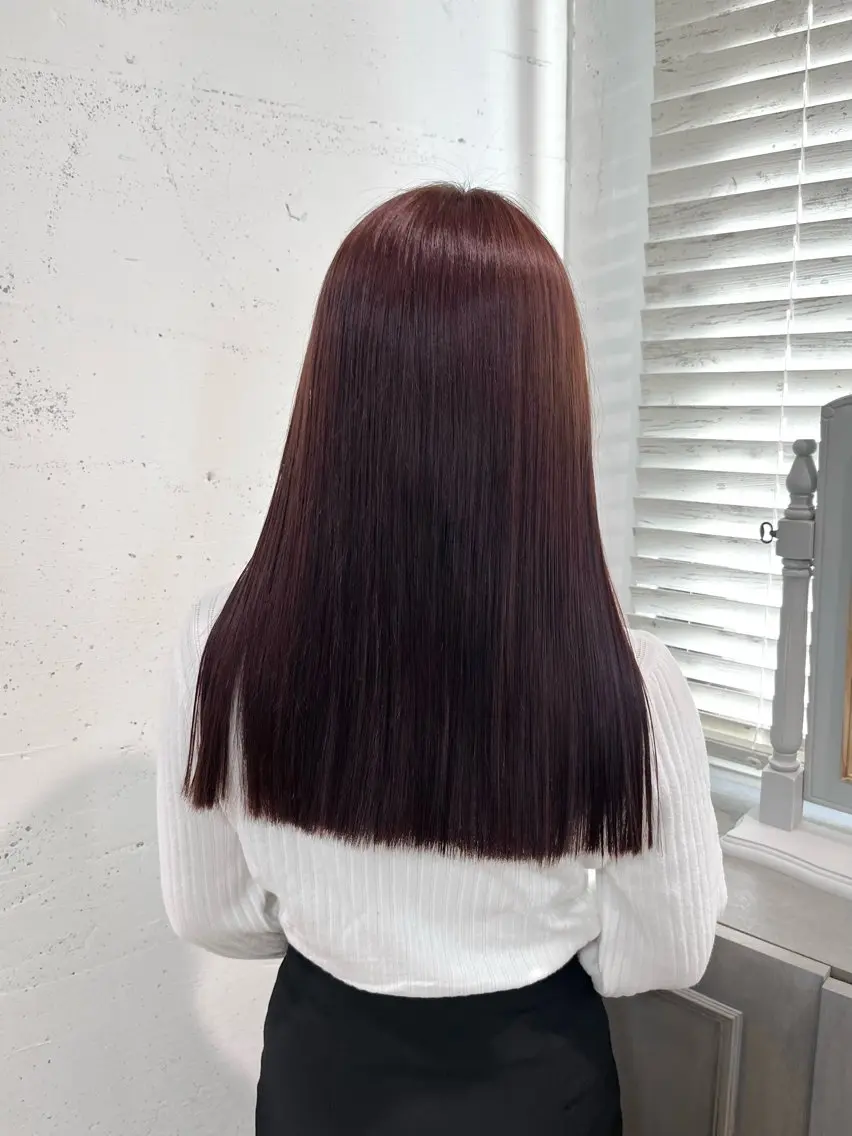 セミロング カラー 透明感カラー🎀／ 寒色カラー／マツエクのヘアスタイル