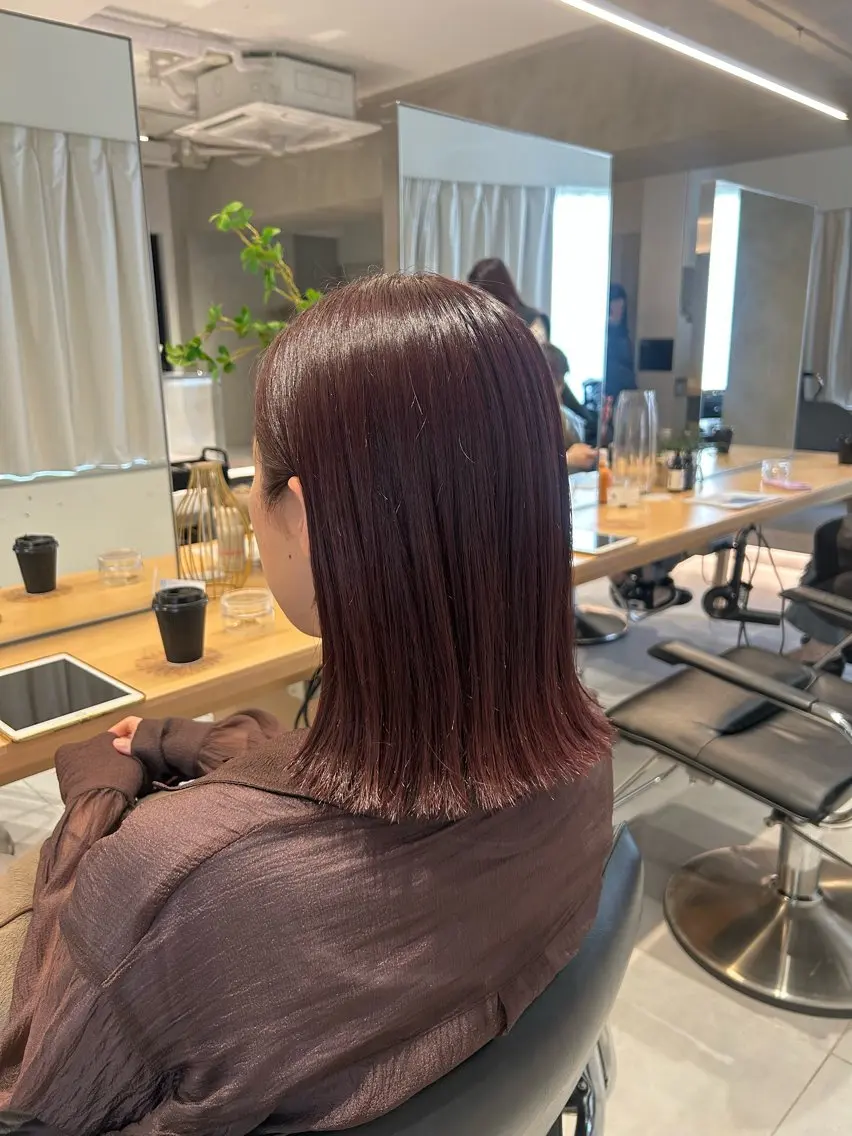 ミディアム カット ヘアカラー トリートメント 🧚つやさらhair 🧚manakaのヘアスタイル