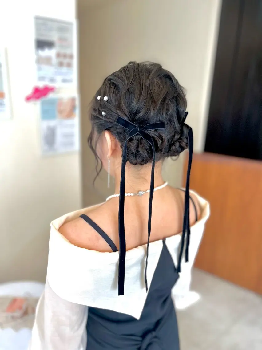 ヘアアレンジ お団子ヘア 似合わせヘアメイク 💐オダギリチアキのヘアスタイル