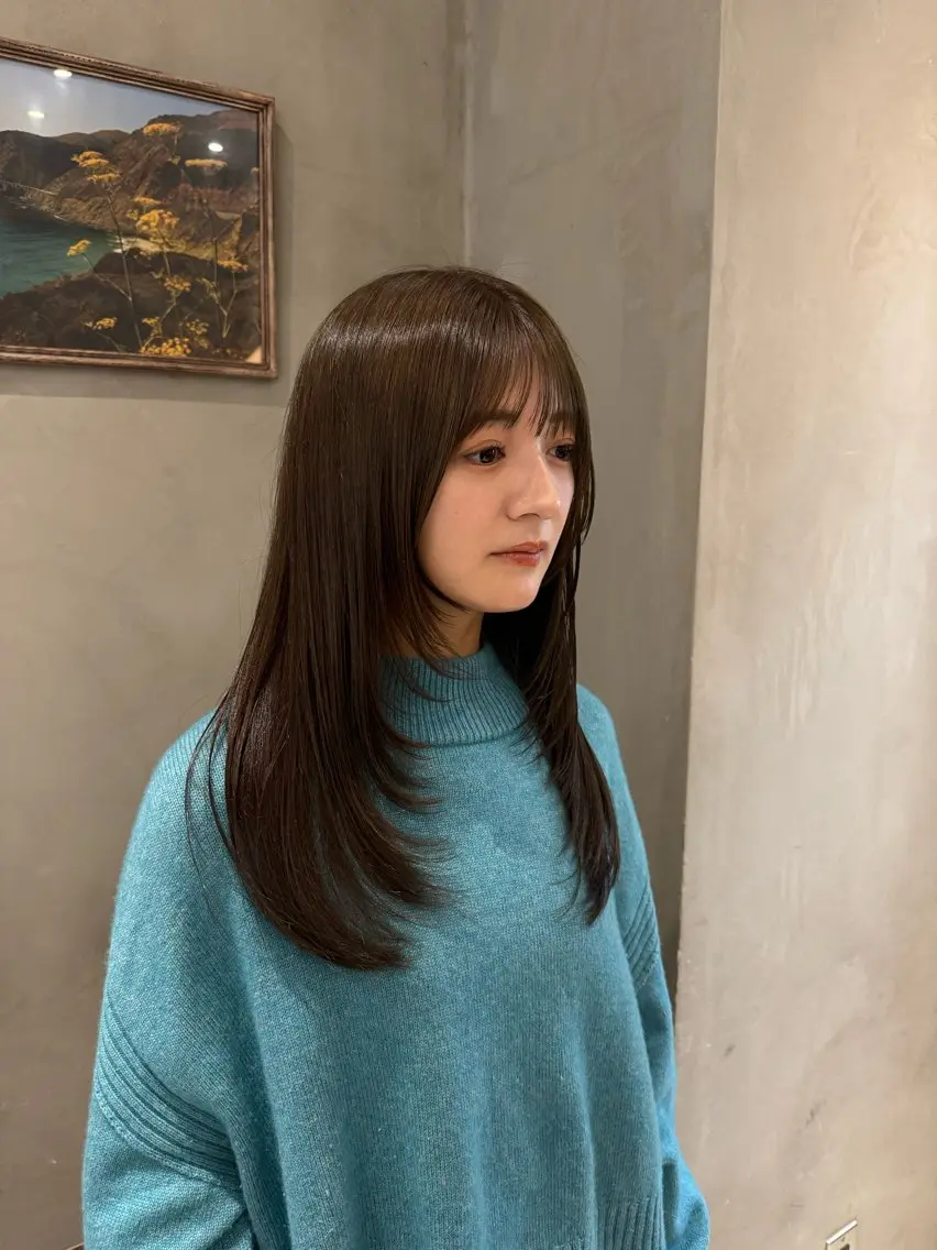 セミロング カット ヘアカラー トリートメント 新宿/顔周りカット +レイヤー=しずく♩のヘアスタイル