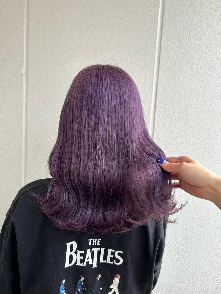 ミディアム カラー ヘアアレンジ ラベンダーカラー 《暖色/韓国hair 》🇰🇷桑原ユキネのヘアスタイル