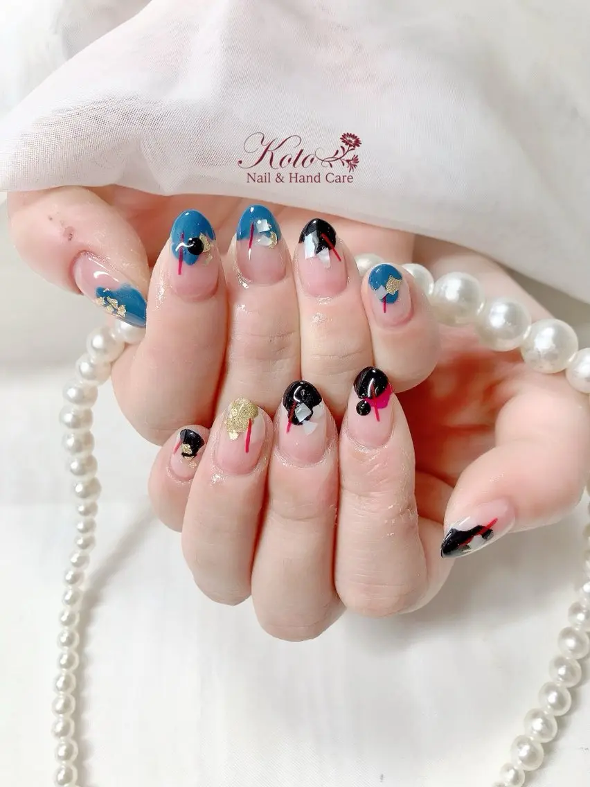 ネイル 長さ出し ジェルネイル 持ち込み ニュアンスネイル 赤色 ハンドネイル Nail Salon KOTOのネイルデザイン