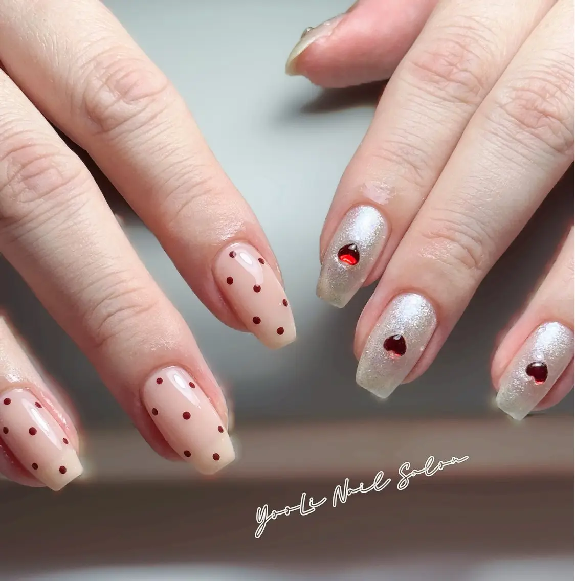 ネイル フレンチネイル グラデーション キラキラネイル 韓国ネイル マグネットネイル ハンドネイル 🎀🎀YooLi Nail Salonのネイルデザイン