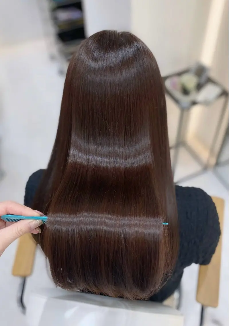 ロング カラー ケアカラー 髪質改善 トリートメント ヘアカラー トリートメント 艶髪・透明感カラー・ 韓国ヘア・Yuriのヘアスタイル