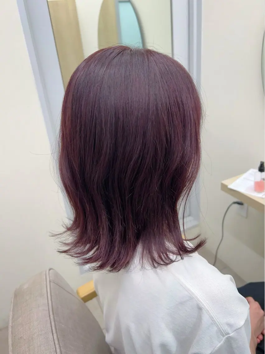 カラー ベージュカラー ピンクカラー ピンクベージュ メンズ レイヤー ウルフ 弓木啓輔のヘアスタイル