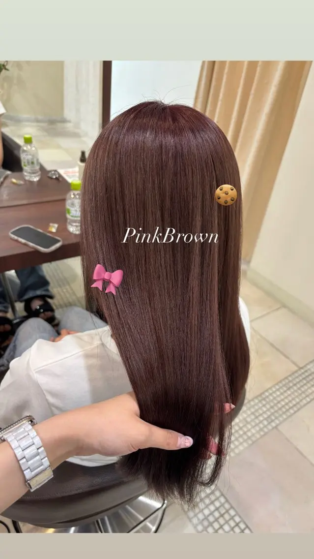 セミロング ベージュ/ピンク IBUKI🍒のヘアスタイル