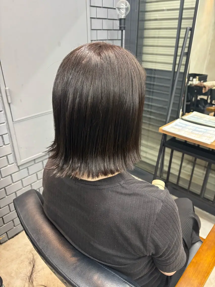 ミディアム カラー ブラウンカラー ボブ 田中 綾乃のヘアスタイル
