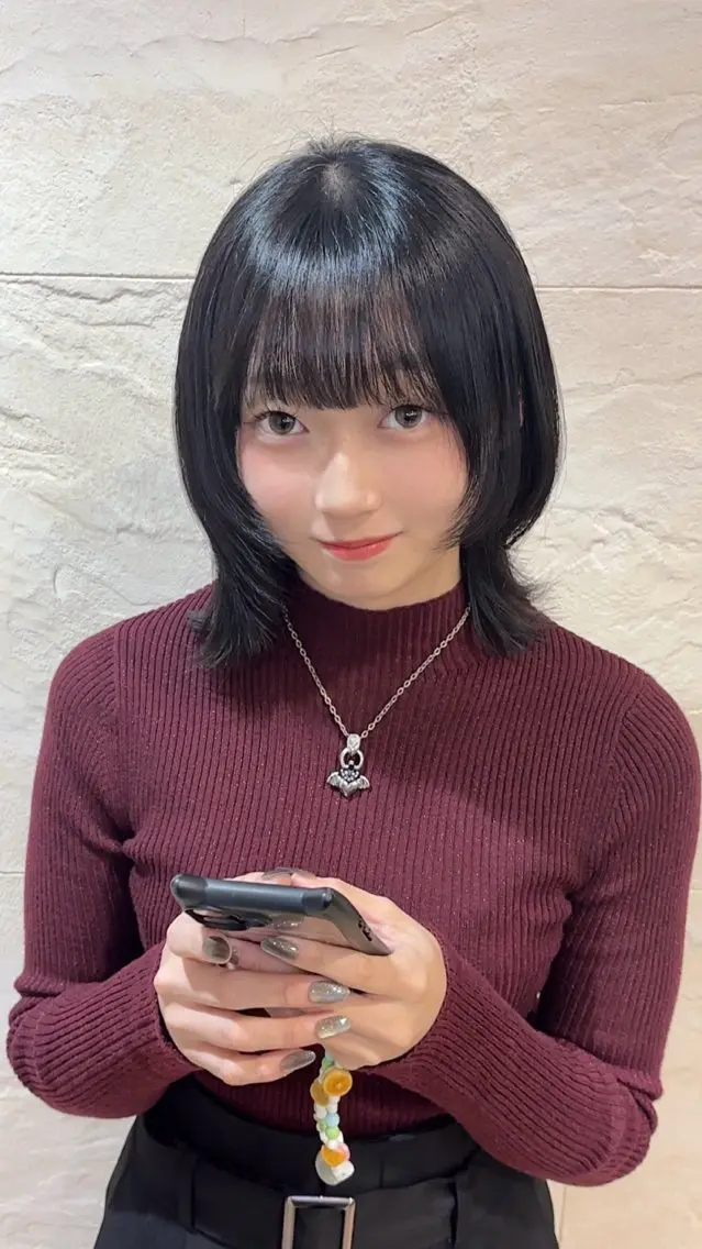 ミディアム ウルフカット ユ ヅのヘアスタイル