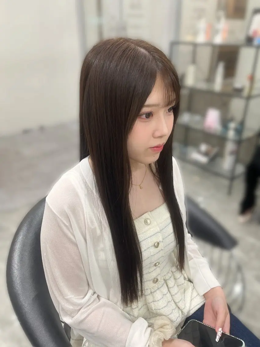 ロング カット ヘアカラー トリートメント 🎀透明感カラー/ yuka🎀のヘアスタイル