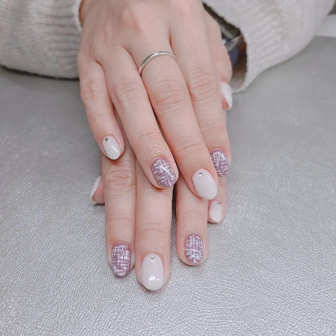 ネイル ツイードネイル 52 nailのネイルデザイン