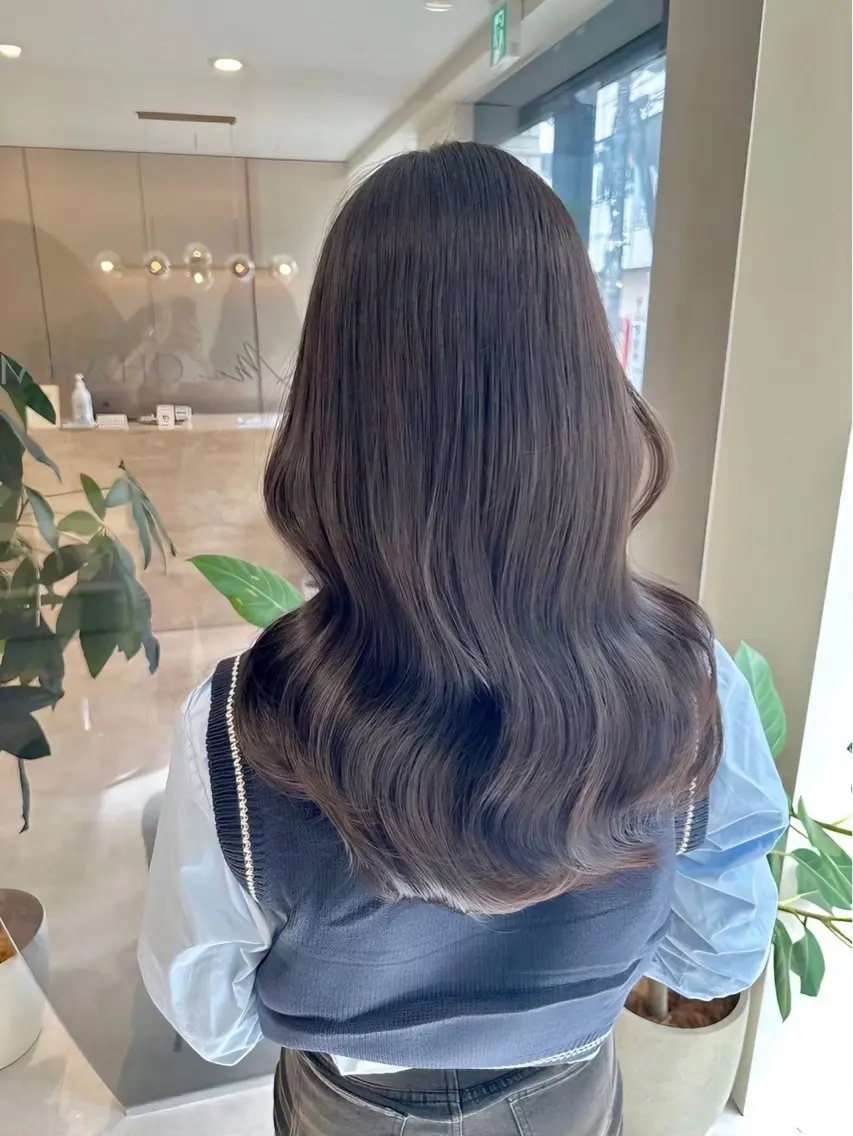 ロング カラー 似合わせカット 小顔カット 縮毛矯正 カット ヘアカラー 1日1名様限定 予約可能のヘアスタイル