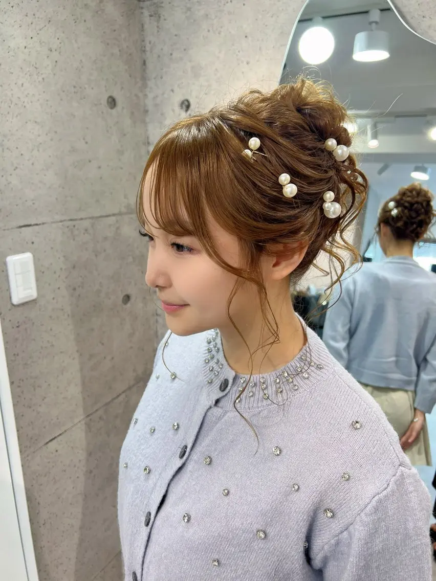 ロング ヘアアレンジ ヘアセット ヘアメイク/髪質改善 🎀Moeri🎀のヘアスタイル
