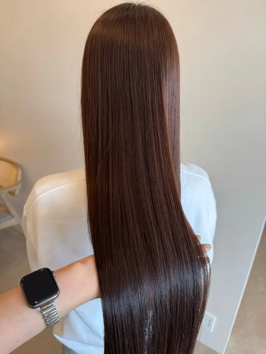 ロング カット ヘアカラー トリートメント ともか/美髪透明感 カラー/顔周りカットのヘアスタイル