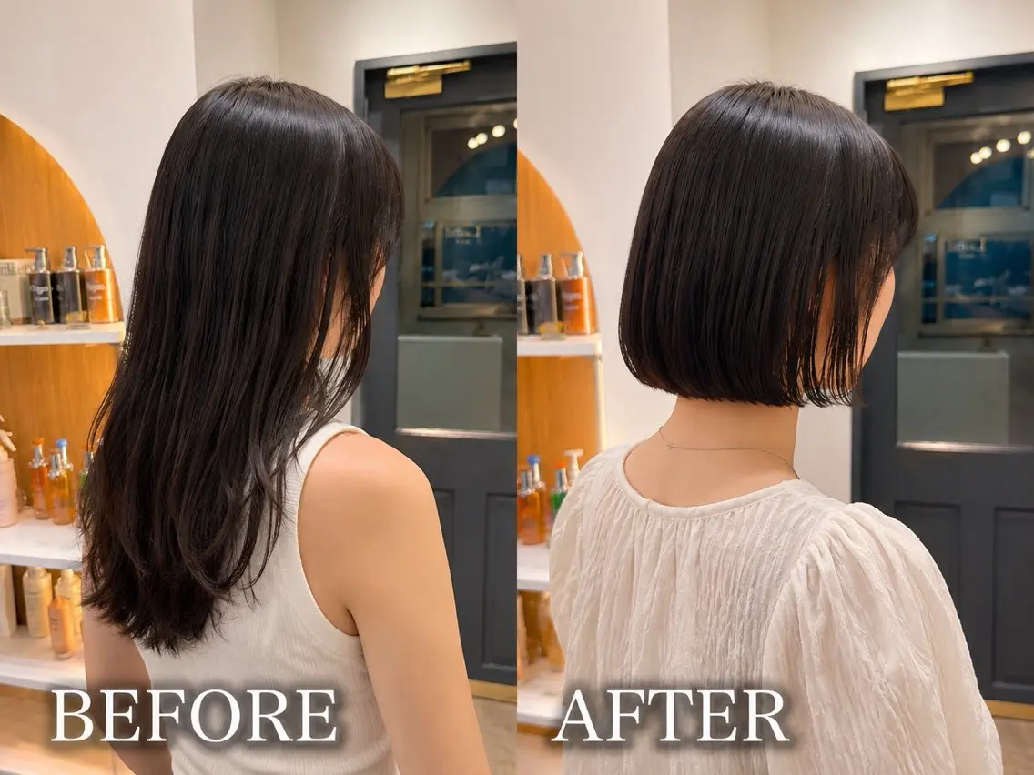 ミディアム カット ヘアカラー トリートメント オリーブ/みづき /ボブパーマ🤍のヘアスタイル