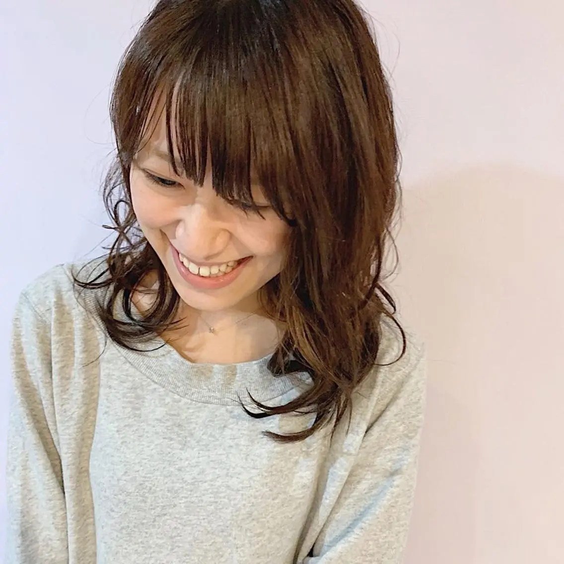セミロング カラー 中川 竜誠のヘアスタイル