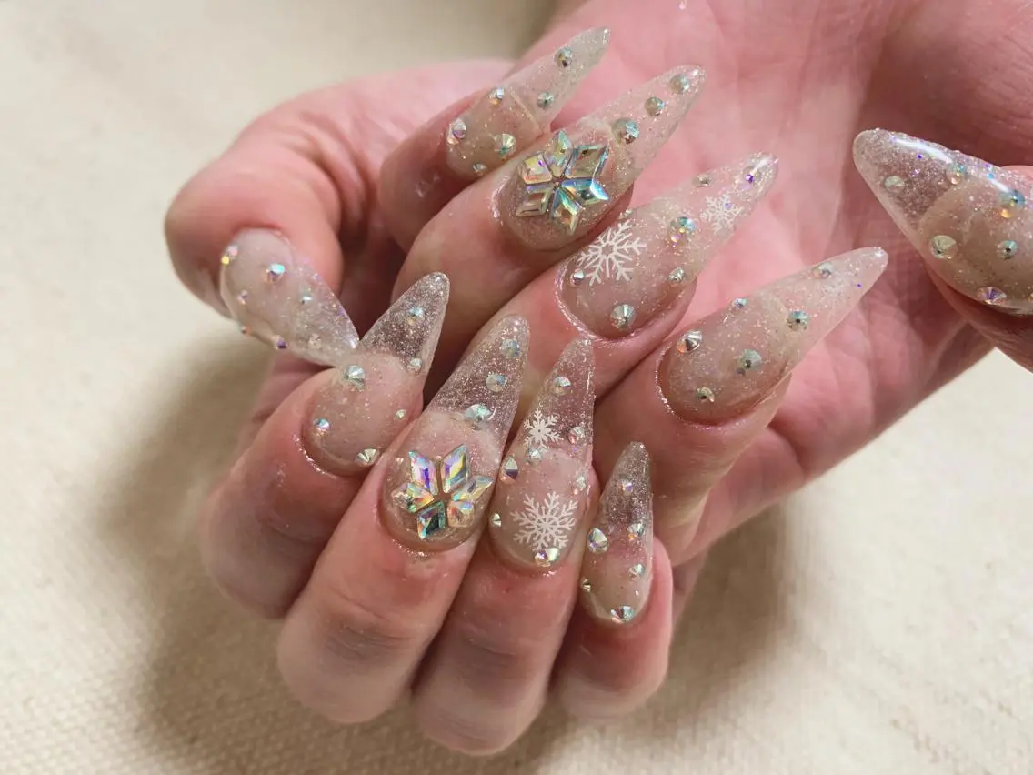 ネイル アートネイル ラメ(グリッター) 大理石ネイル(マーブル) ミラーネイル 冬ネイル ハンドネイル nail room カジカジのネイルデザイン