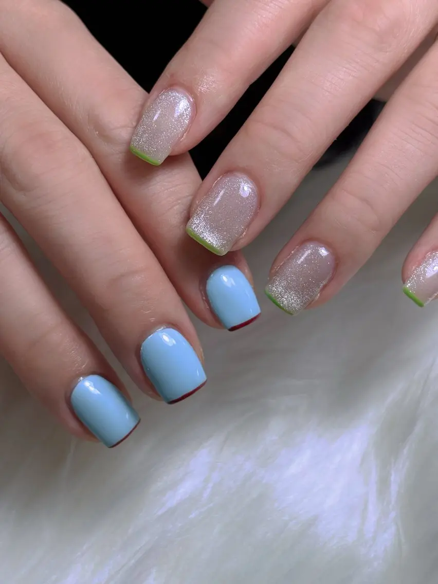 ネイル キラキラネイル 韓国ネイル マグネットネイル 夏ネイル ワンホンネイル ハンドネイル Sully Nail Labのネイルデザイン