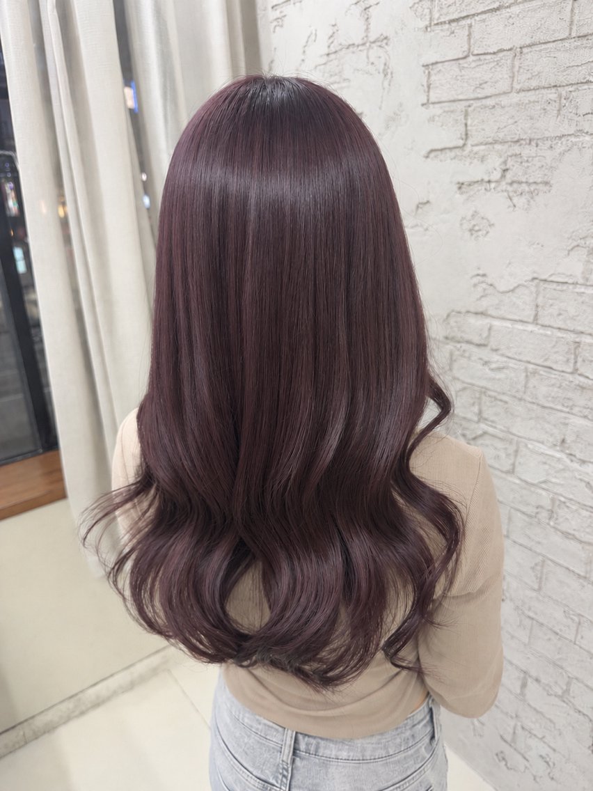 ロング ケアカラー ピンクラベンダー ヘアカラー 池袋カラー/艶カラー 🎀Rina🎀のヘアスタイル