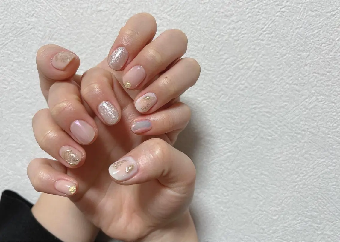 ショート ネイル ニュアンスネイル ハンドネイル Air's nailのネイルデザイン