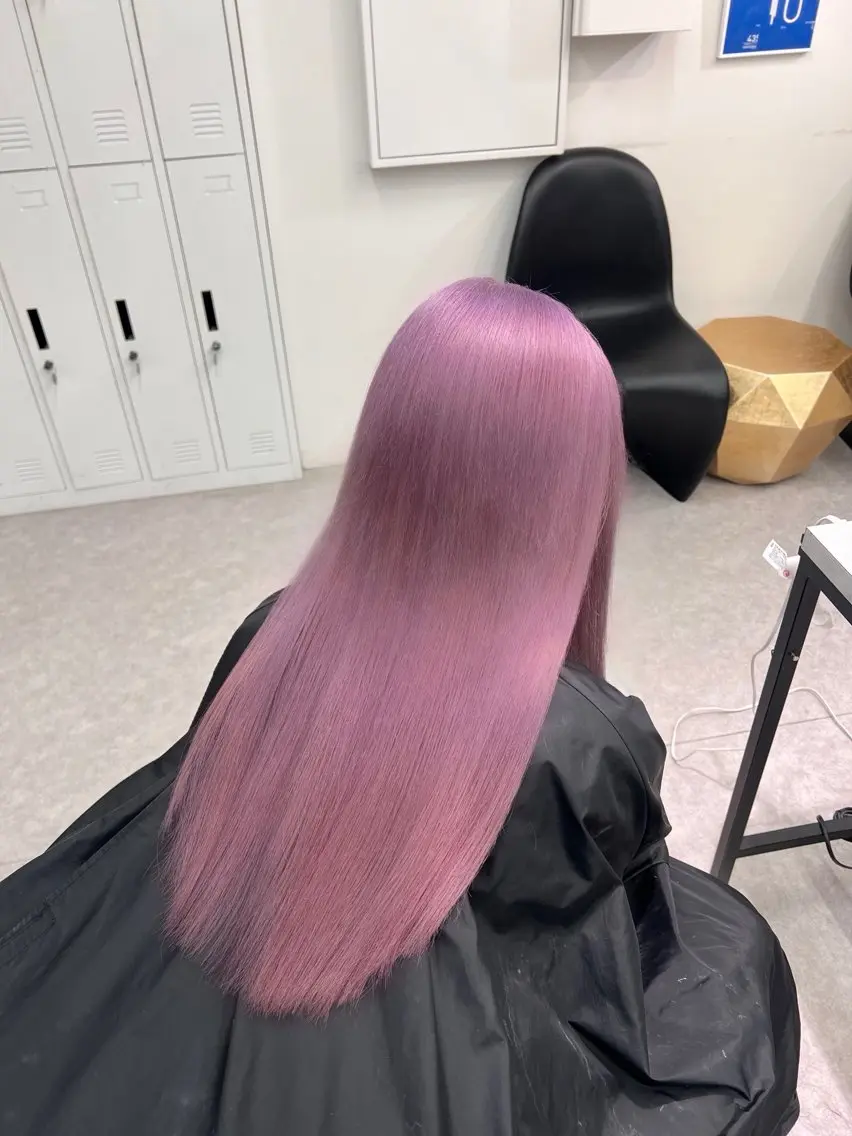 ロング カラー ブリーチ ケアブリーチ ハイトーンカラー ピンクカラー ヘアカラー 渋谷ハイトーン/ エクステ/さきののヘアスタイル