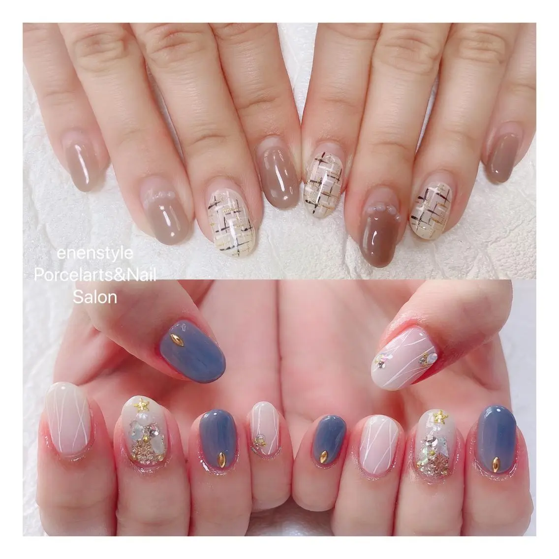 ミディアム ネイル ハンドネイル 🐾enen style 🐾のネイルデザイン