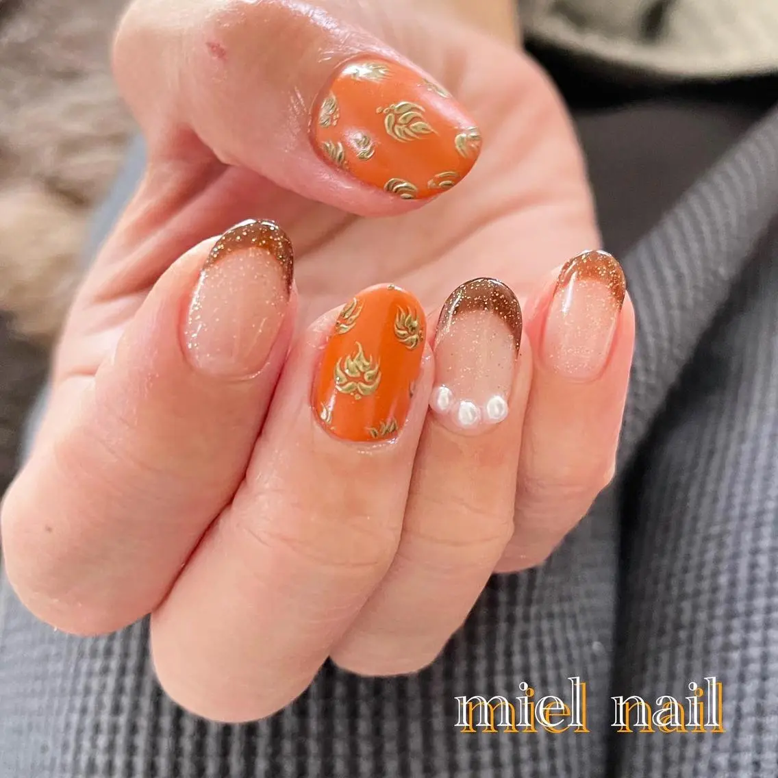 ネイル フレンチネイル ハンドネイル miel nailのネイルデザイン