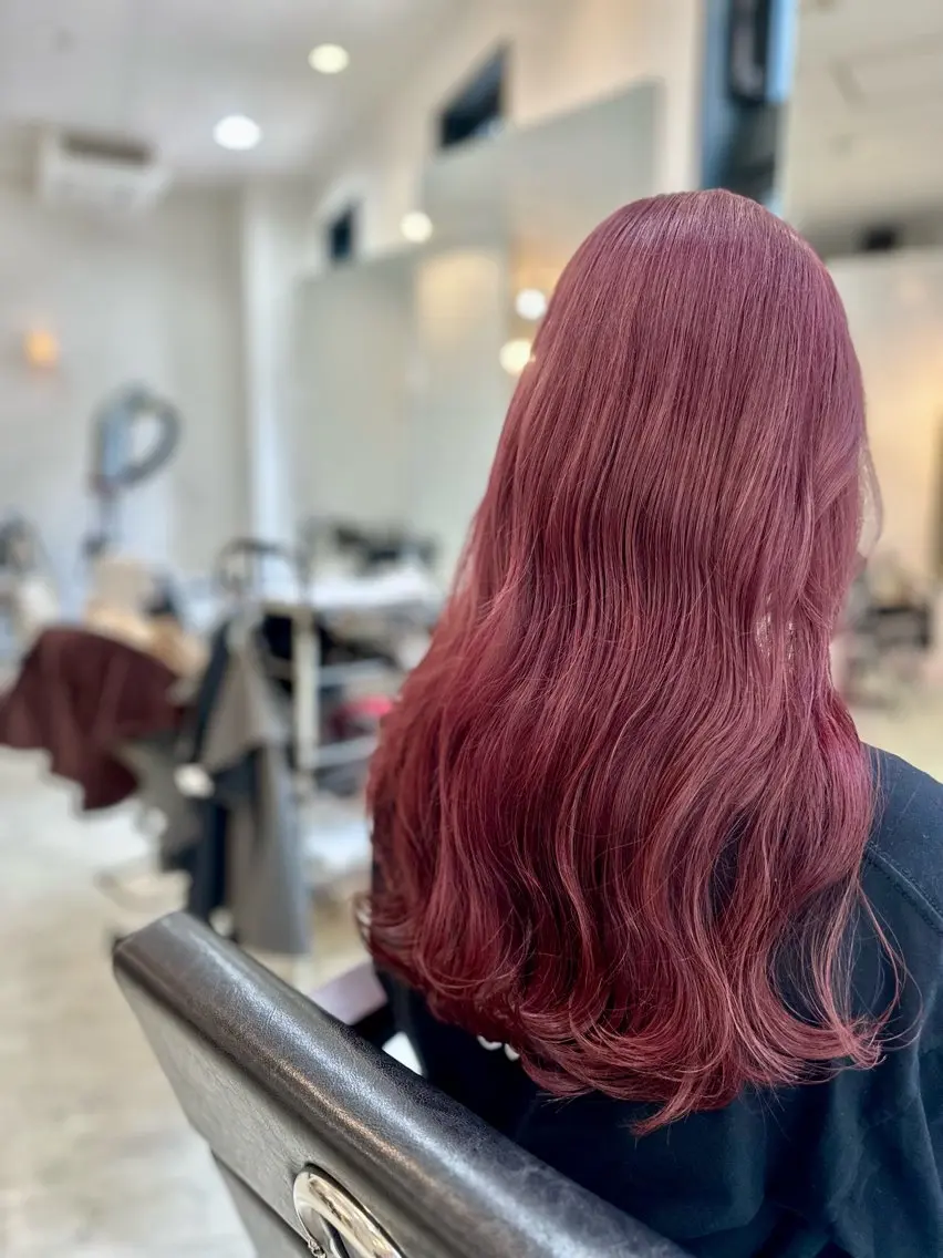 ロング カラー ボルドーカラー ヘアカラー トリートメント ☆毎月先着15名まで ☆シバタユートのヘアスタイル