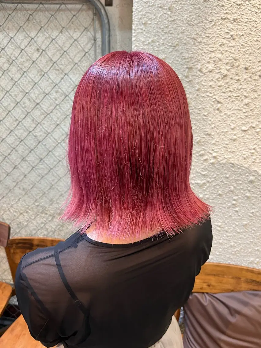 ミディアム カラー ヘアアレンジ カット ヘアカラー トリートメント ボブ×艶カラー 特化・リクト💥のヘアスタイル