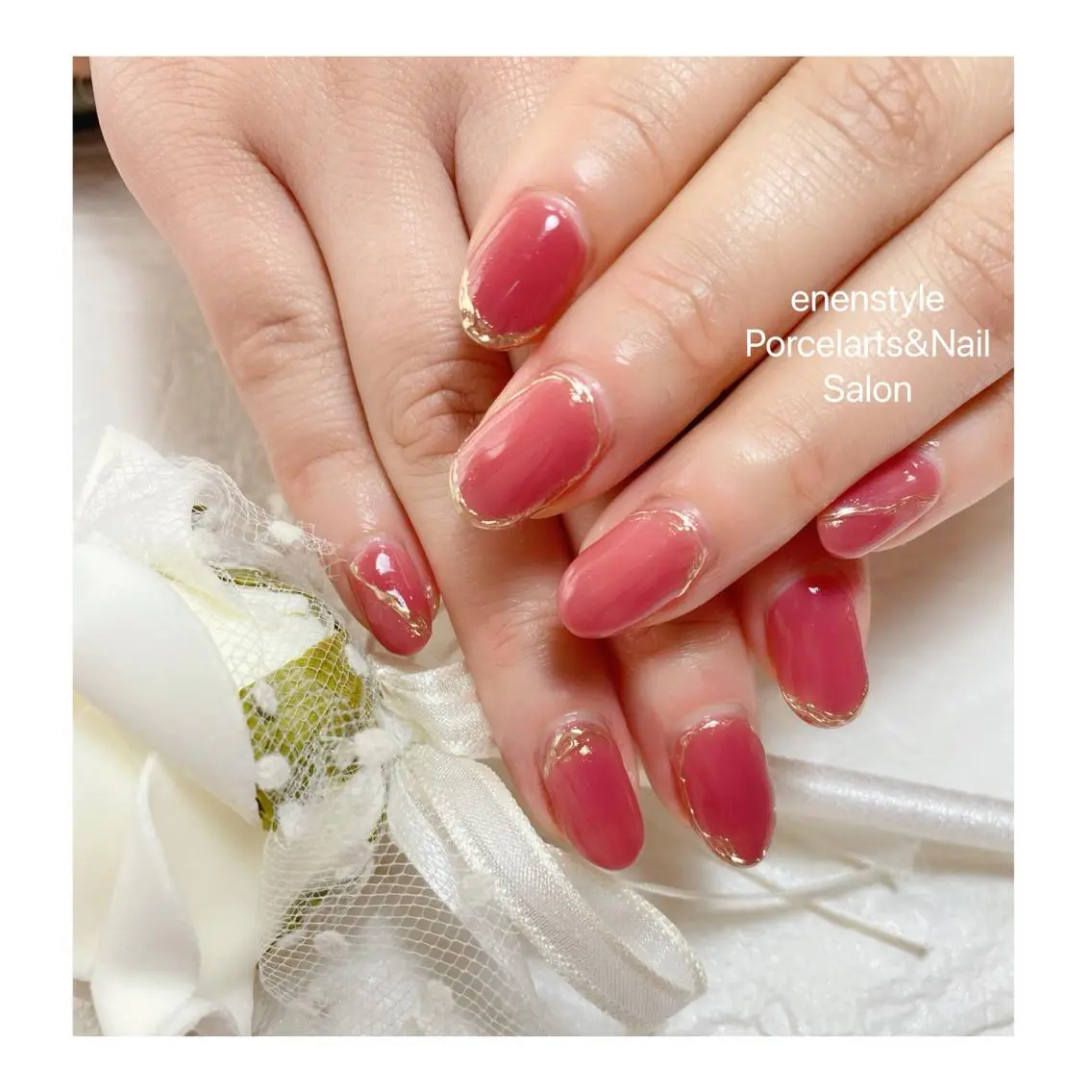 ミディアム ネイル ハンドネイル 🐾enen style 🐾のネイルデザイン