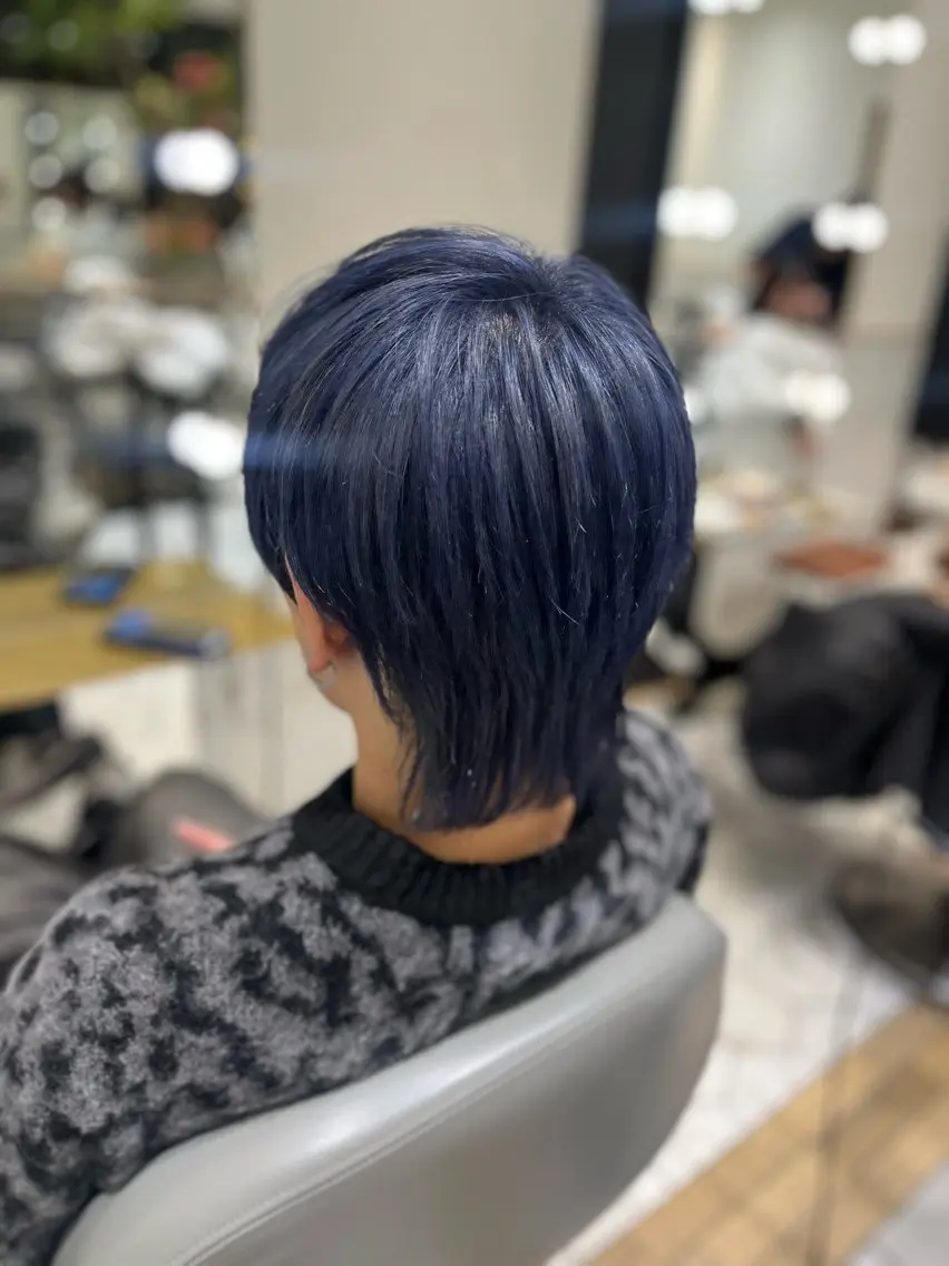 ショート カラー メンズ シルバー ヘアカラー 栄/透明感ツヤカラー /Kahoのヘアスタイル